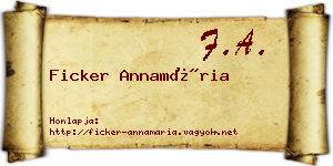 Ficker Annamária névjegykártya